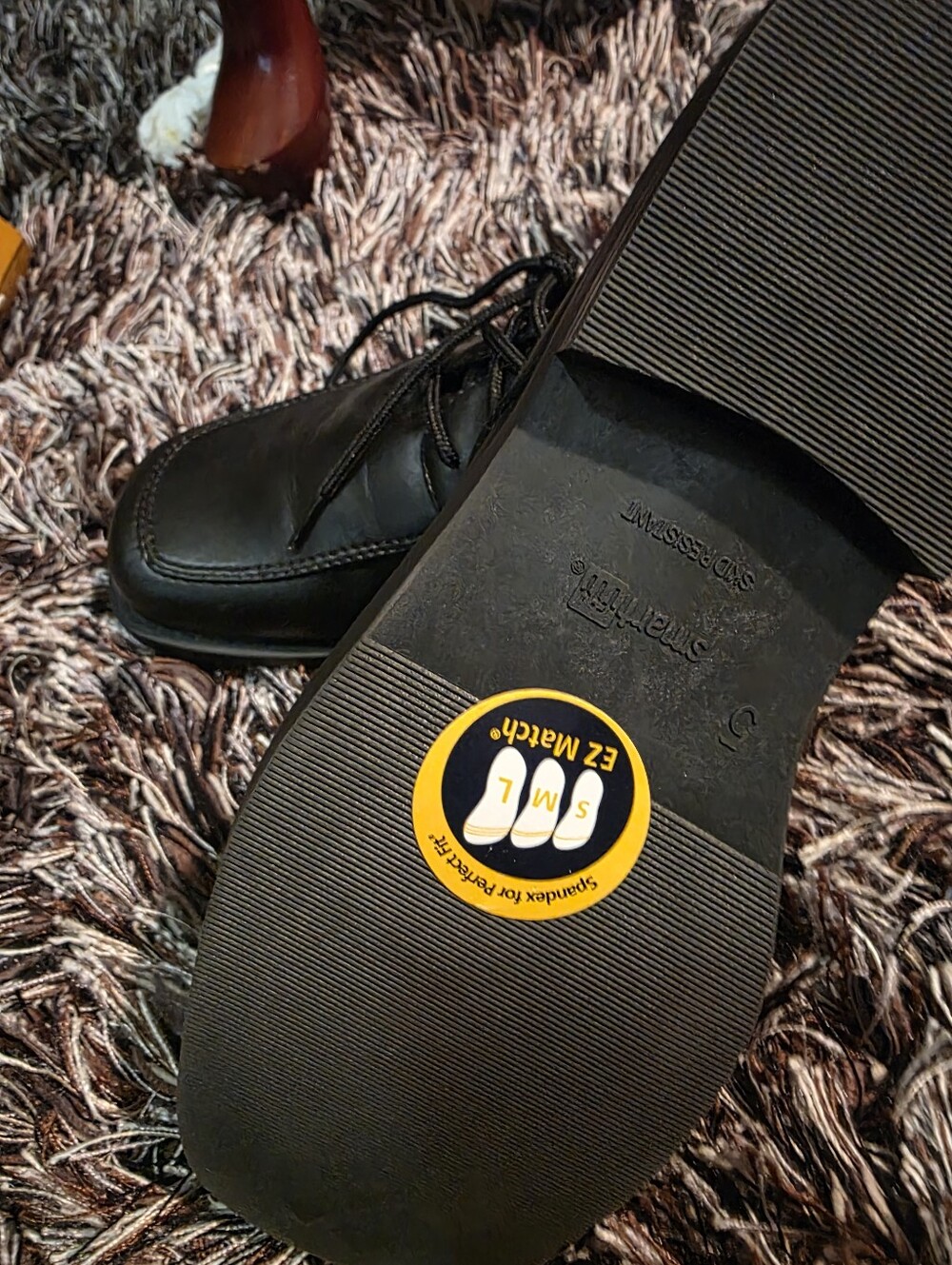 Match Black Men's Lace-Up Derby Shoes with Rubber Sole